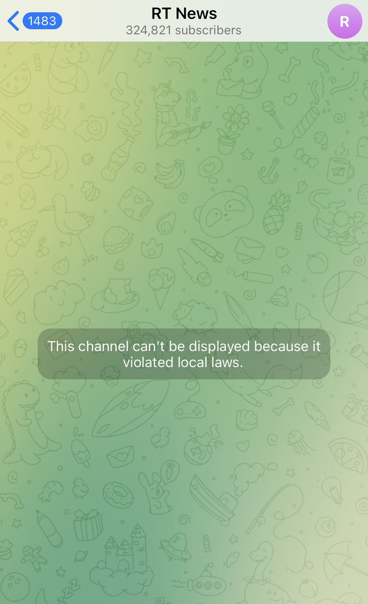 Platform restriction screenshot: RT News